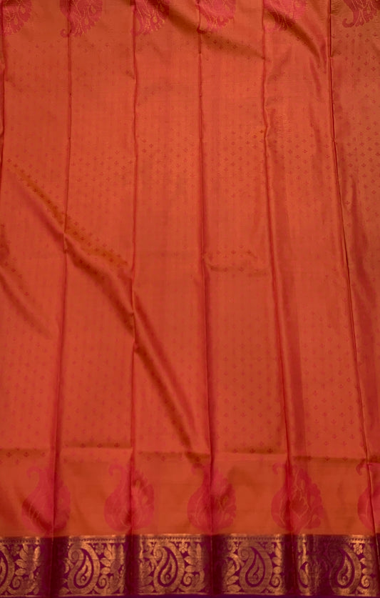 Art Silk Saree Orange colour