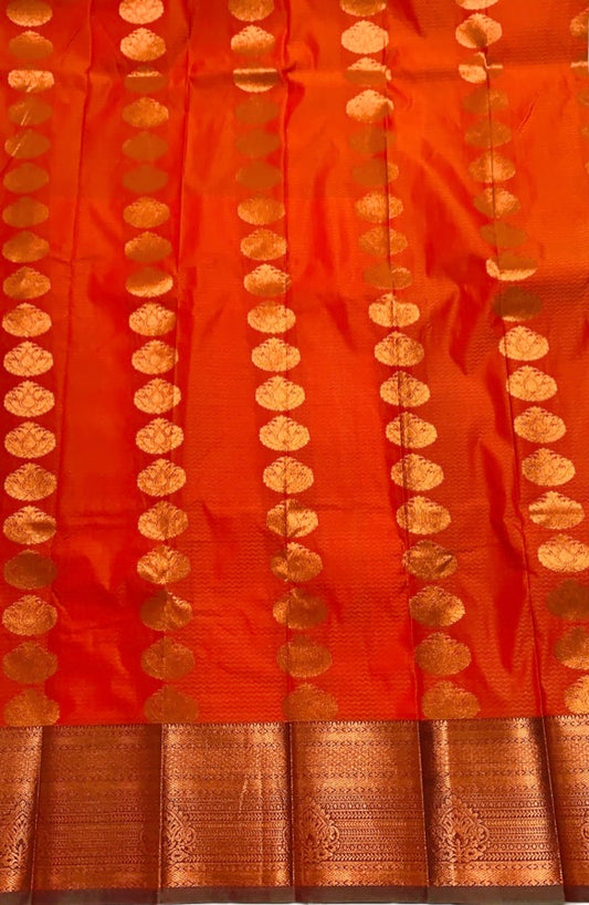 Art Silk Saree Orange Colour