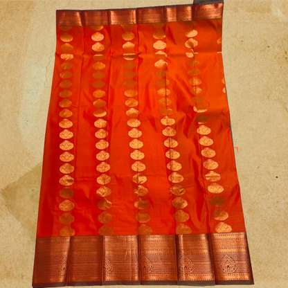 Art Silk Saree Orange Colour