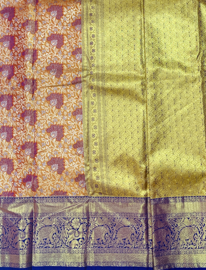 Orange Colour Soft Kanchi Pattu Saree