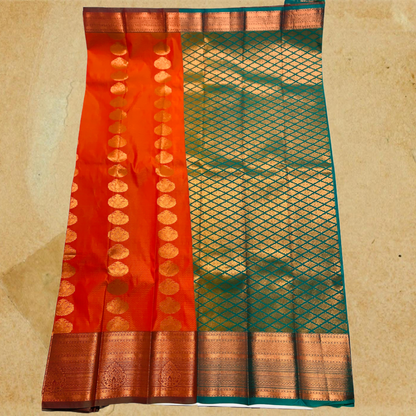 Art Silk Saree Orange Colour