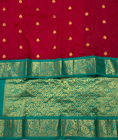 Pure Kanchipuram Silk Pinkish Maroon Colour