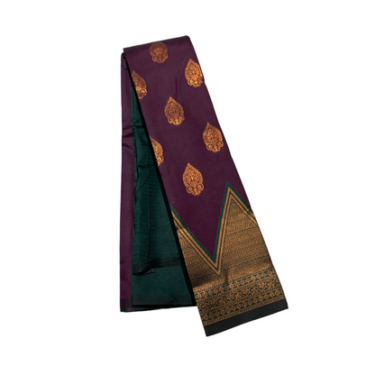 Purple shade saree with Green Border