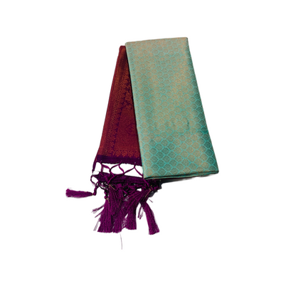 Pista Green shade kuberra pattu with Magenta Pallu