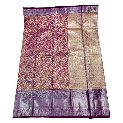 Lavender shade Soft kanchi pattu with Purple and Sliver Border