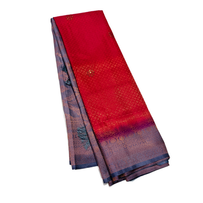 Pink shade kuberra pattu with Gray Pallu