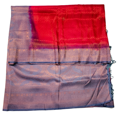 Pink shade kuberra pattu with Gray Pallu