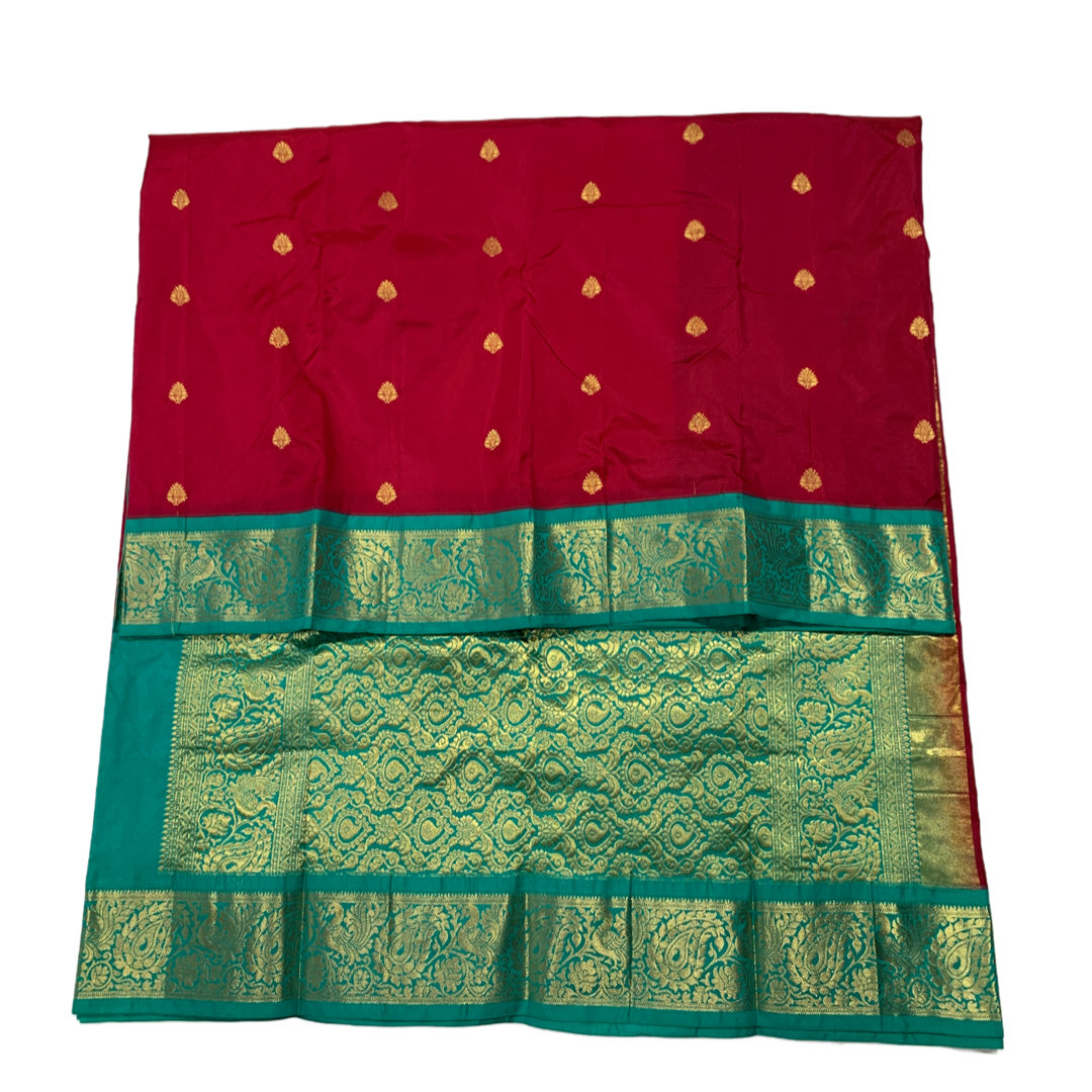 Pure Kanchipuram Silk Pinkish Maroon Colour