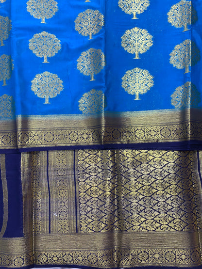 Crepe Saree Pepsi Blue Colour