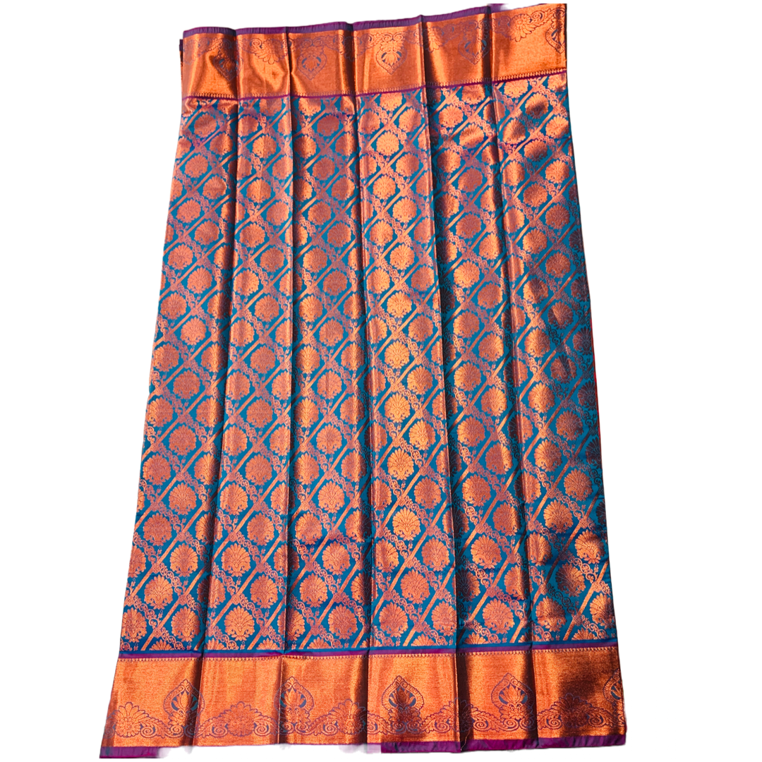 Pepsi Blue shade Soft kanchi pattu with Flower design