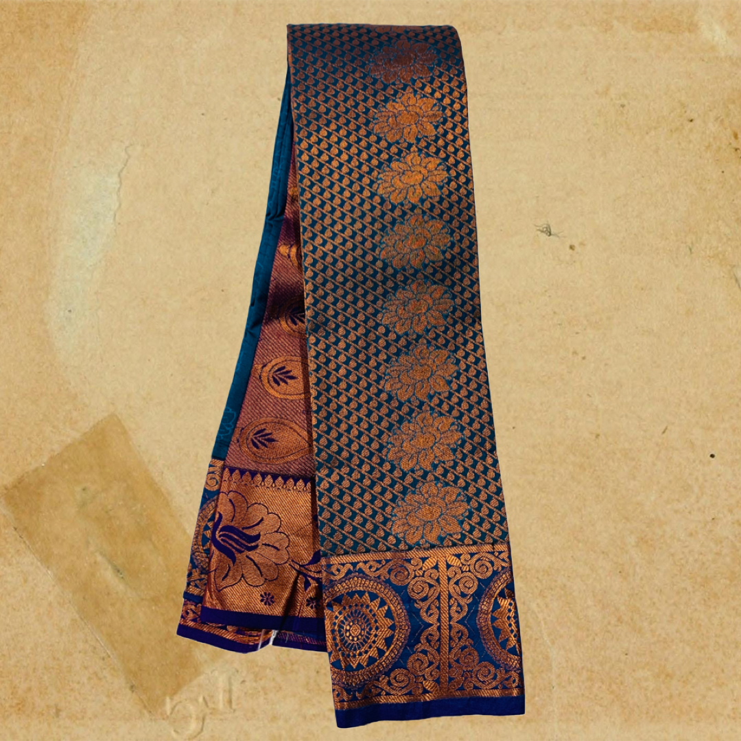 Art Silk Saree Peacock Blue Colour