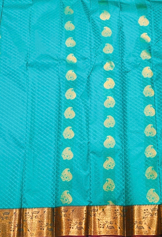 Art Silk Saree Peacock Green Colour