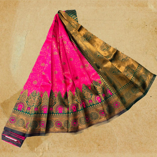 Art Silk Saree Pink Colour