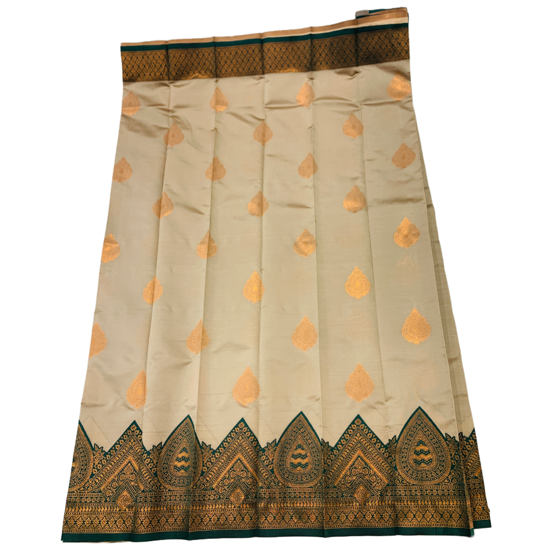 Light Elaichi Green shade saree with Green Border