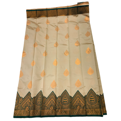 Light Elaichi Green shade saree with Green Border