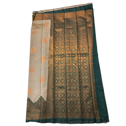 Light Elaichi Green shade saree with Green Border