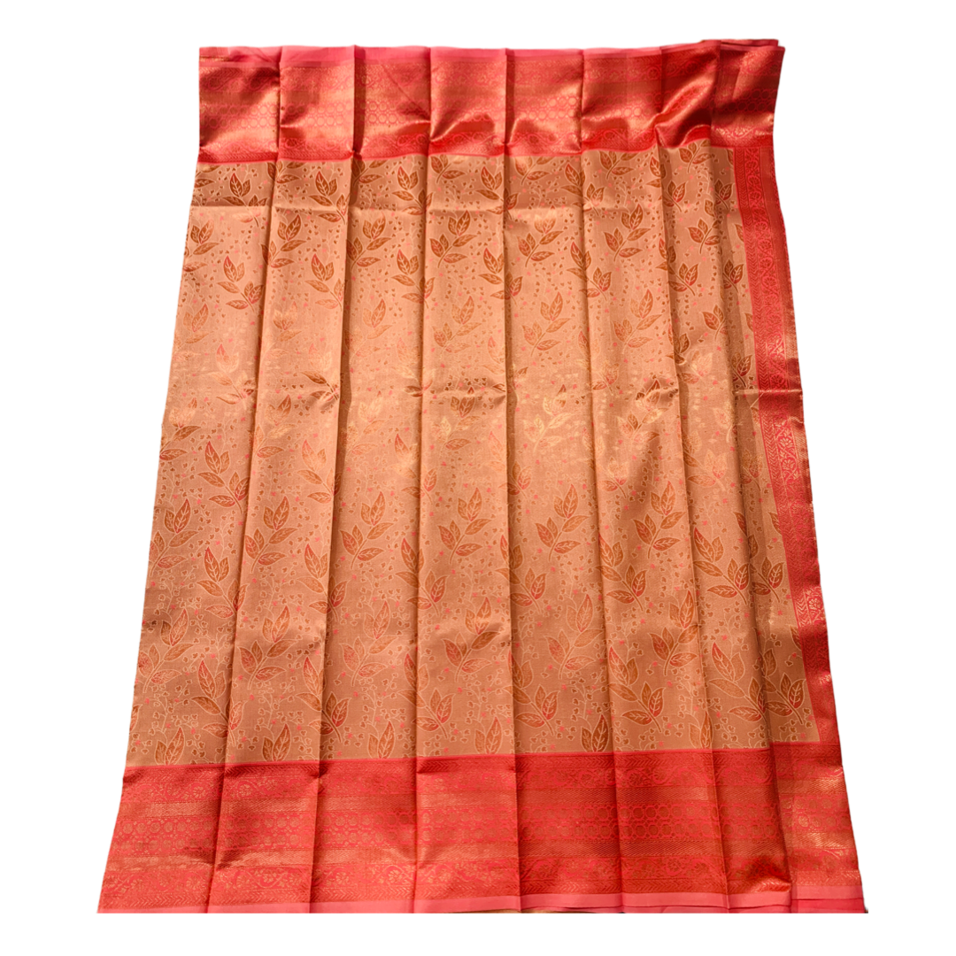 Peach shade saree with Dark Peach Border