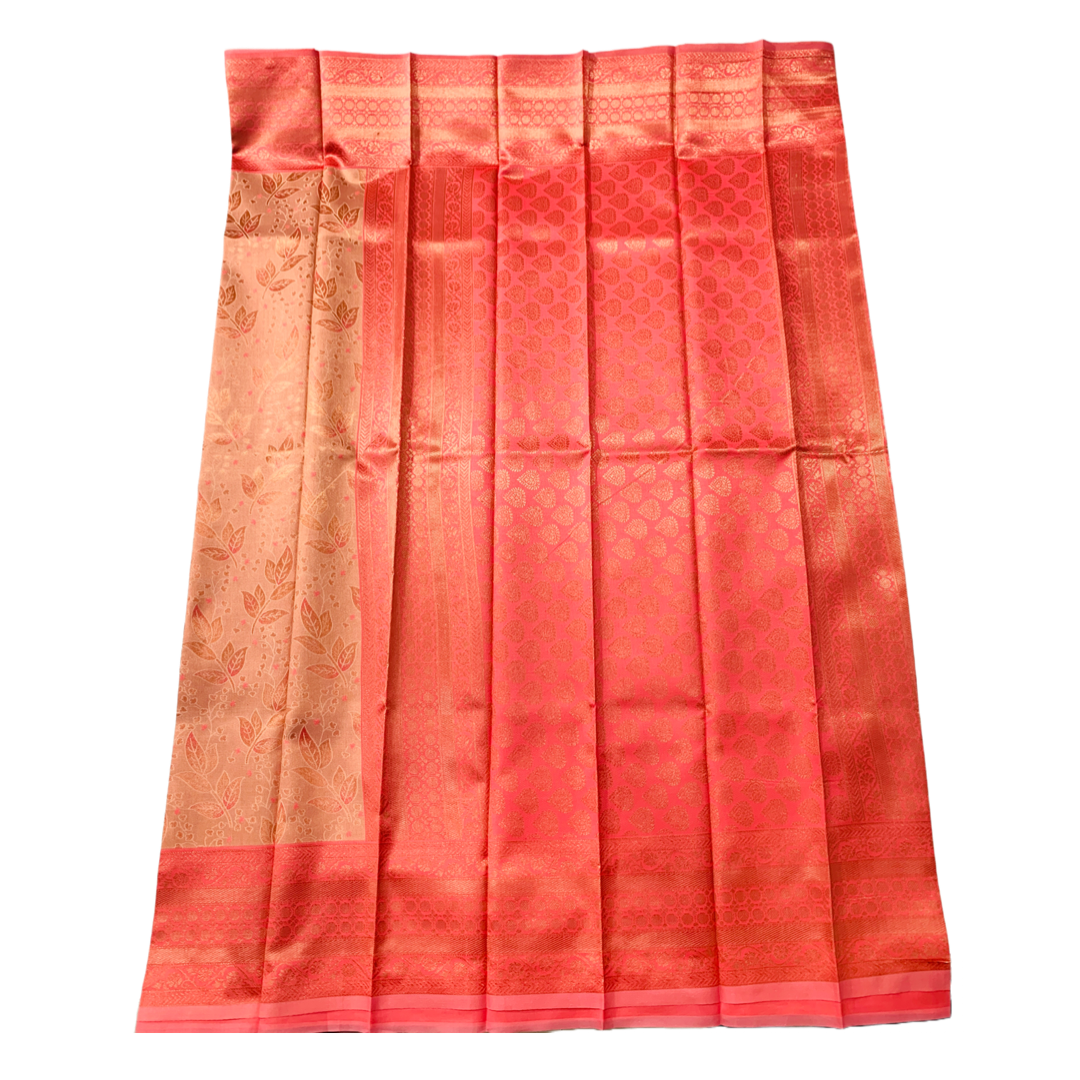 Peach shade saree with Dark Peach Border