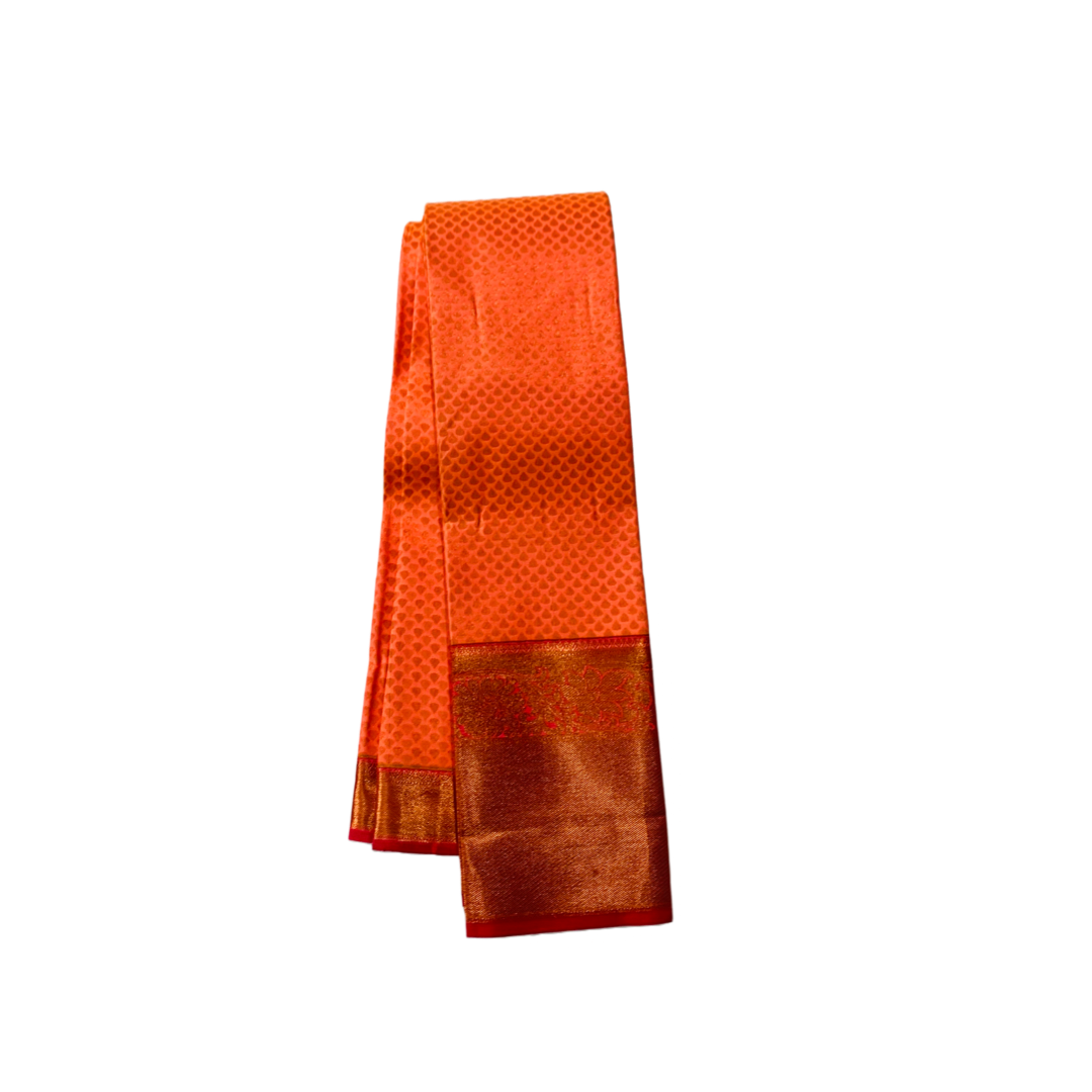 Peach shade Soft kanchi pattu with Copper Border