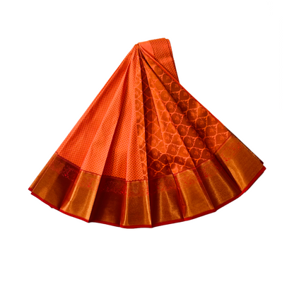 Peach shade Soft kanchi pattu with Copper Border