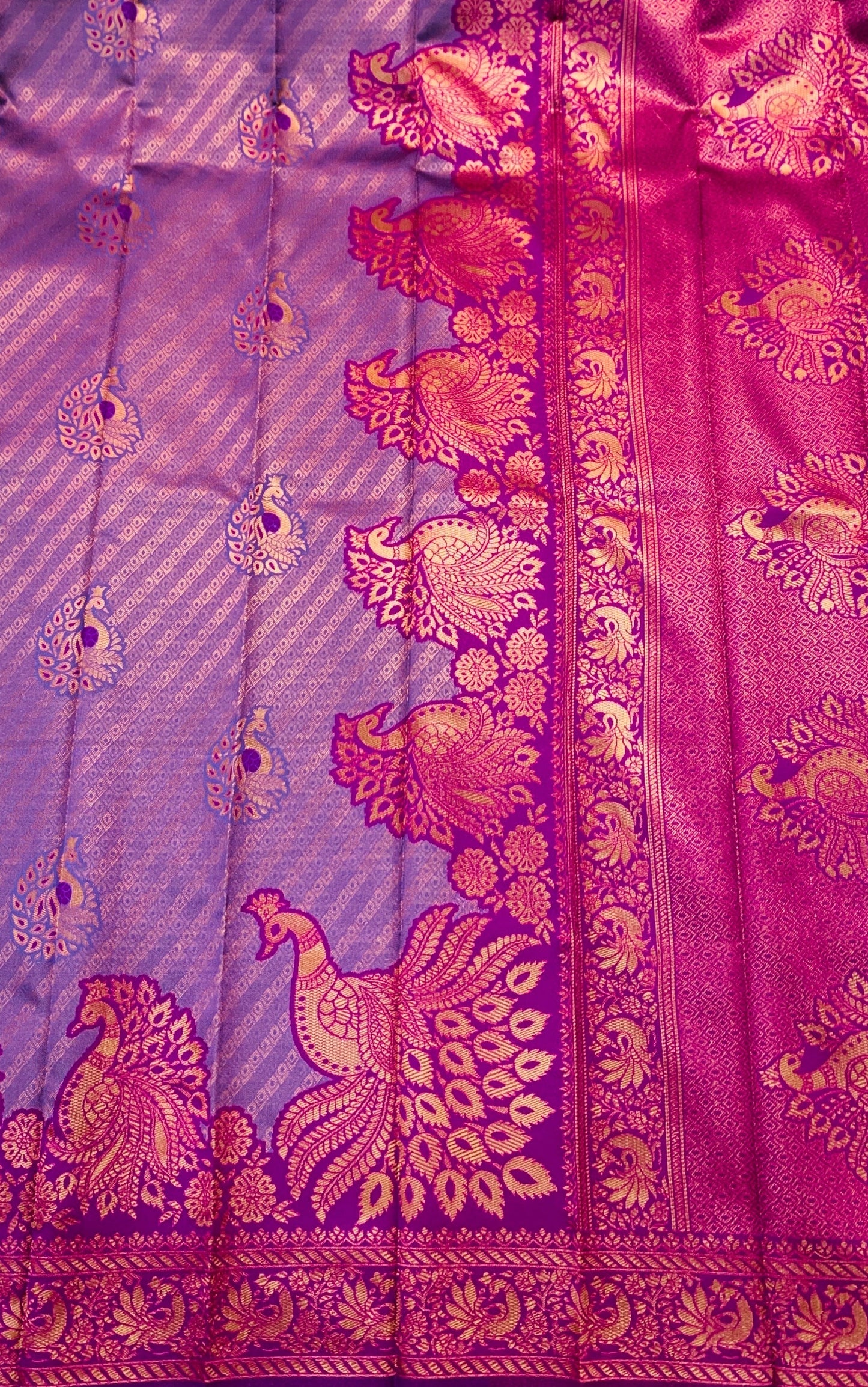 Art Silk Saree Lavender Colour