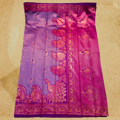 Art Silk Saree Lavender Colour