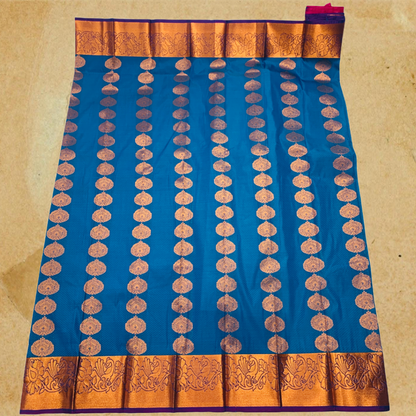 Art Silk Saree Pepsi Blue Colour