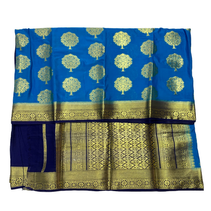 Crepe Saree Pepsi Blue Colour