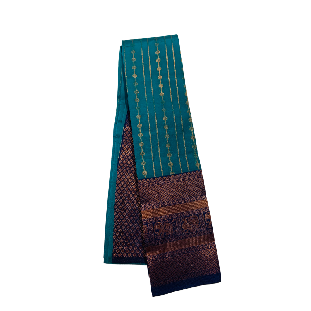 Ramar Green shade saree with Navy Blue Border