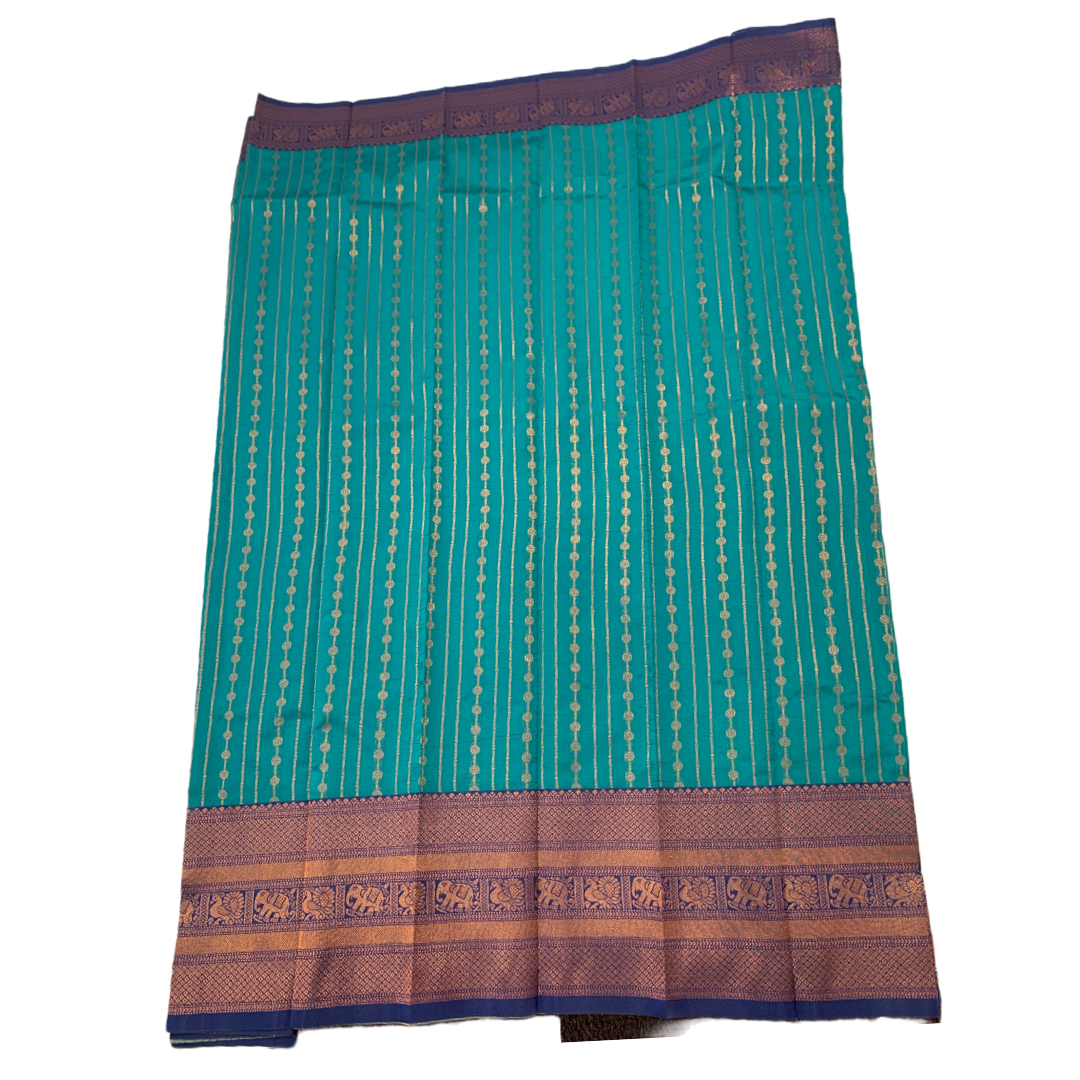 Ramar Green shade saree with Navy Blue Border