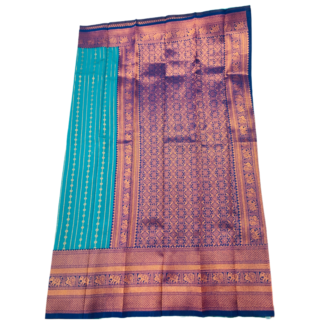 Ramar Green shade saree with Navy Blue Border