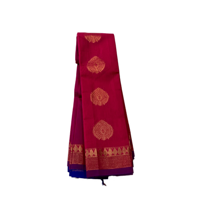 Rose shade silk cotton Saree