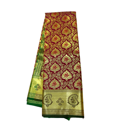 Pink Shade Saree with Golden Border with Mango design.