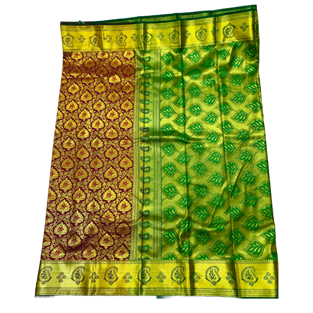 Pink Shade Saree with Golden Border with Mango design.