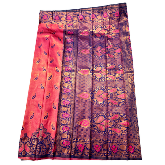 Pink shade saree with Mango Design