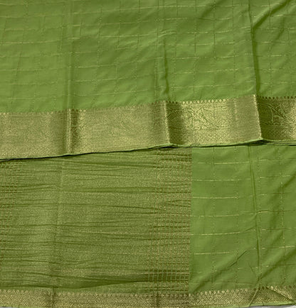 Georgette Saree Pista Green Colour