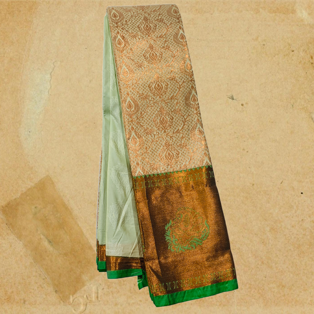 Art Silk Saree Pista Green Colour