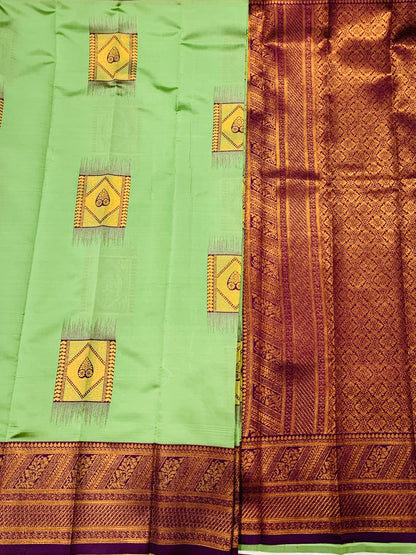 Art Silk Saree Pista Green Colour