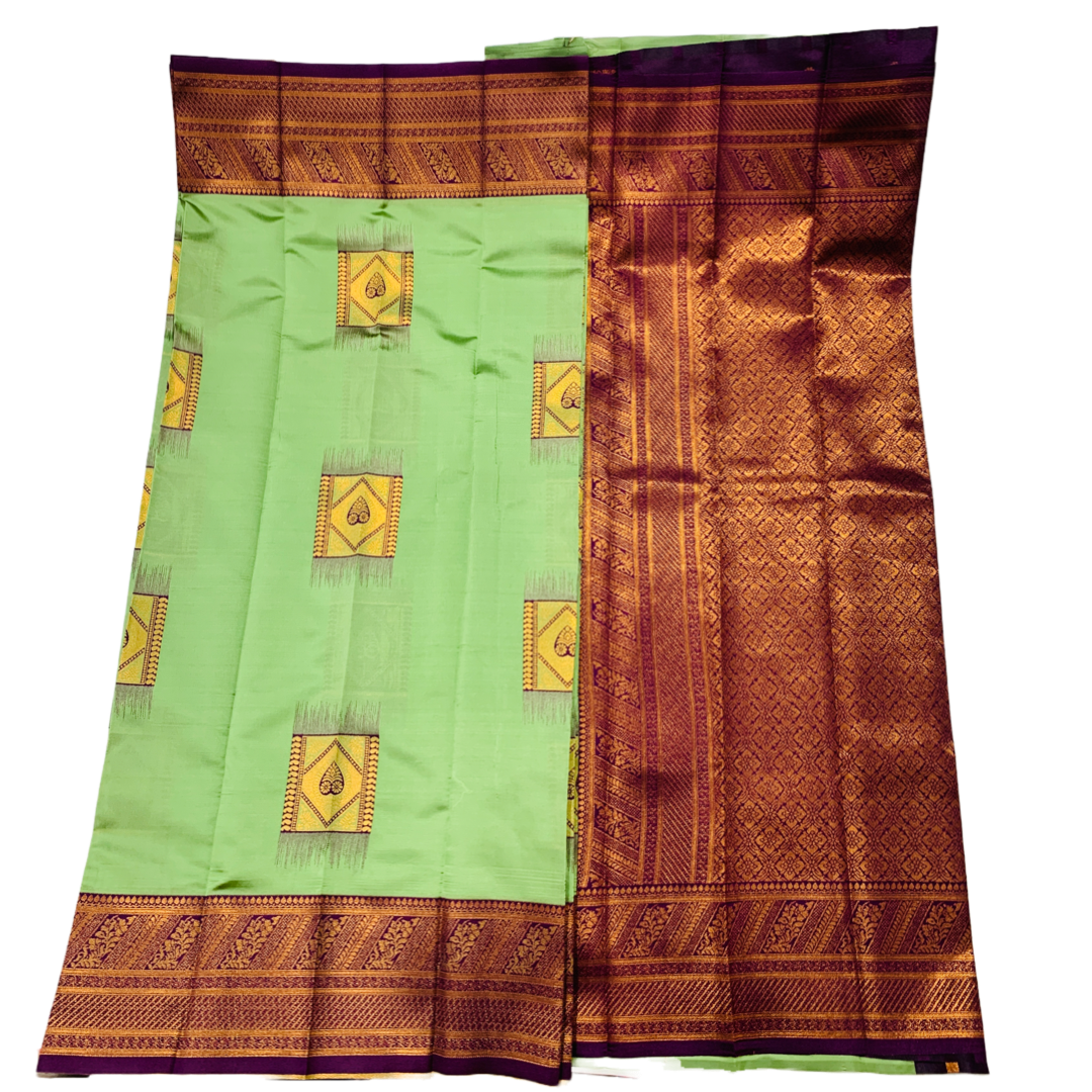 Art Silk Saree Pista Green Colour