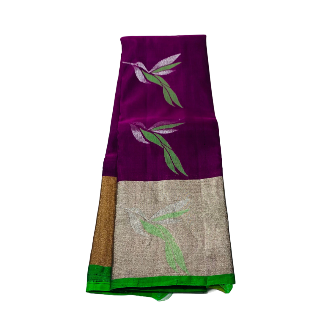 Pure Kachipuram Silk Saree Purple Colour