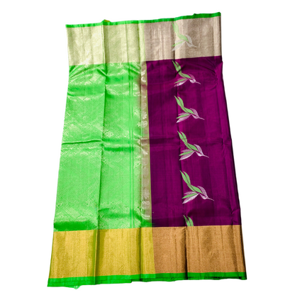 Pure Kachipuram Silk Saree Purple Colour