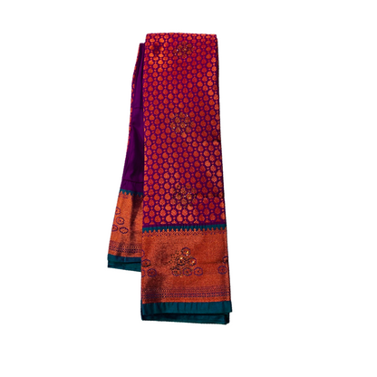 Purple Shade Soft kanchi pattu with Small Mango design