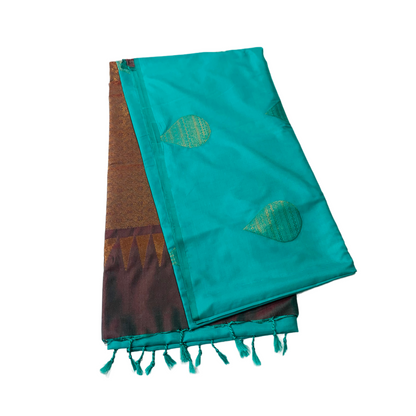 Soft Vegan Silk Saree Ratha Green Colour with Border less