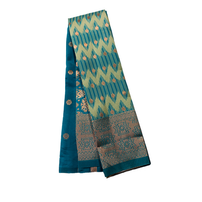 Ramar Green shade saree with Copper Border