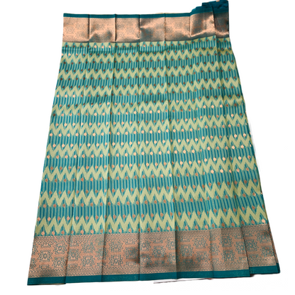 Ramar Green shade saree with Copper Border