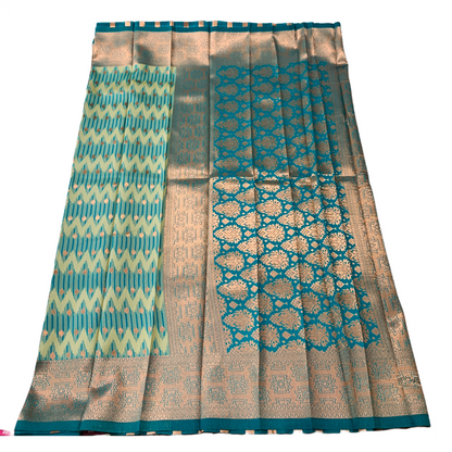 Ramar Green shade saree with Copper Border