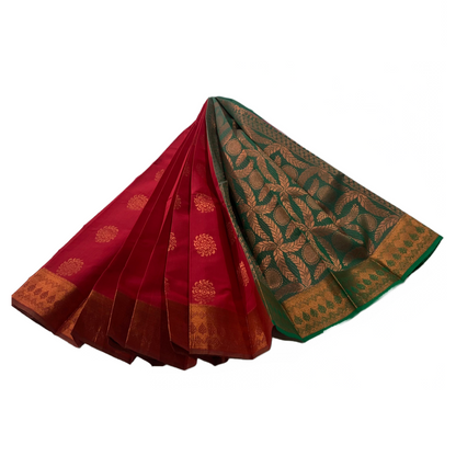 Red  shade silk cotton Saree