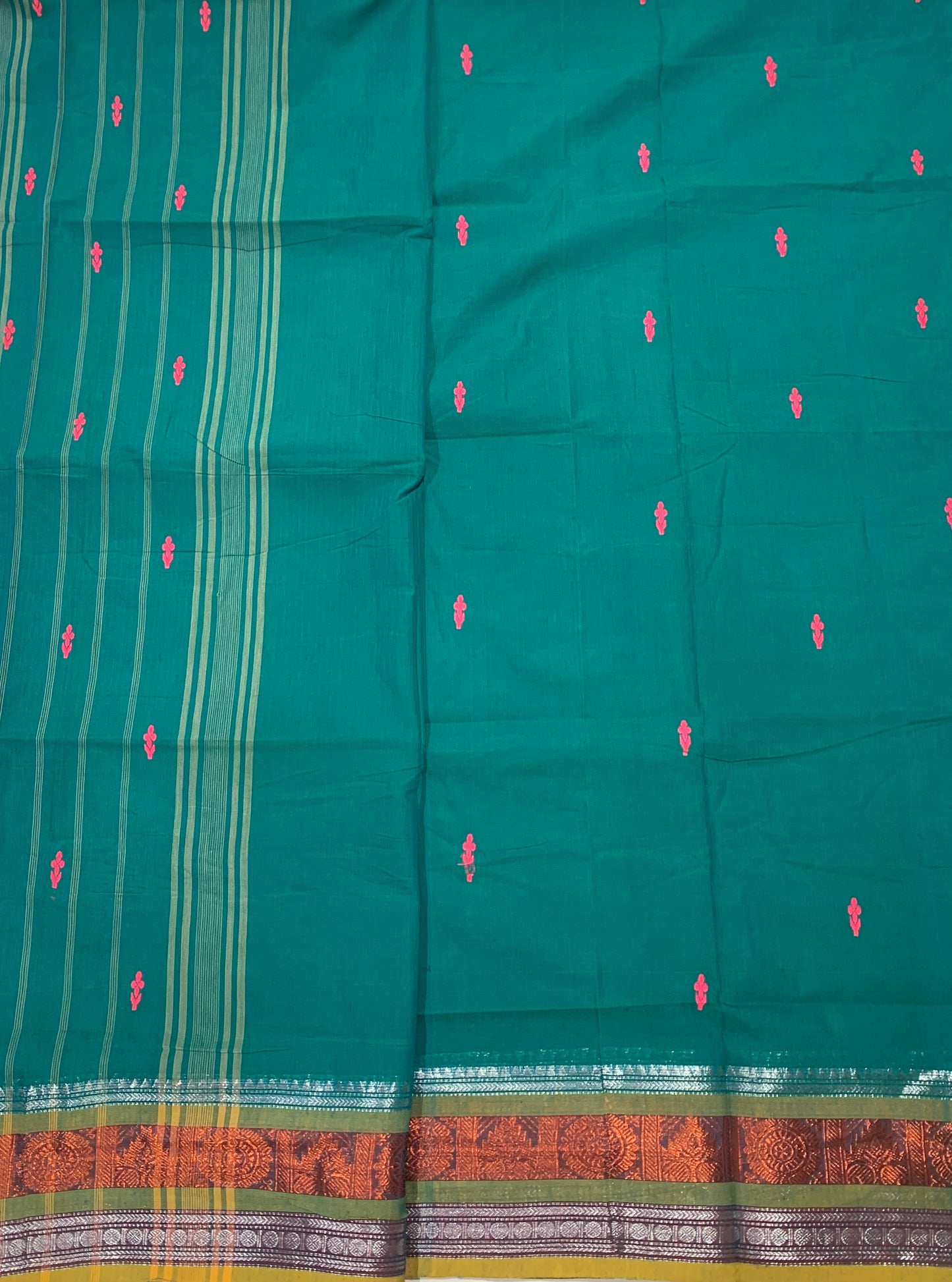 Chettinad Cotton Saree Rama Green