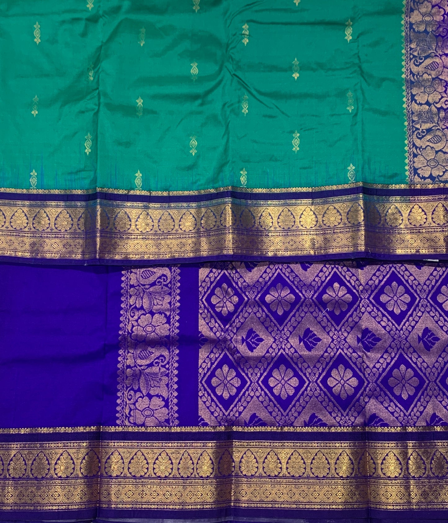 Pure Kanchipuram Silk Rama Blue Colour – Kumaran Silk