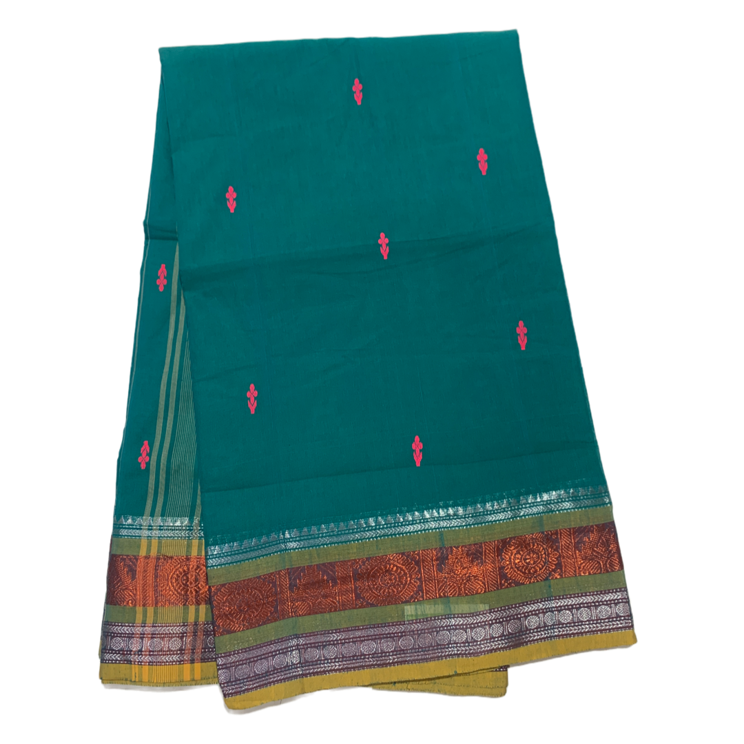 Chettinad Cotton Saree Rama Green